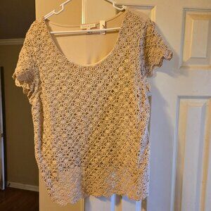 Flint & Moss XL short sleeve crotchet tee